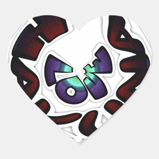 Liefde Hakuna Matata Art Print Hart Sticker (Voorkant)