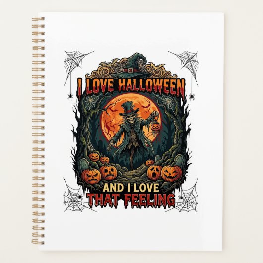 Liefde Halloween Skelet Vogelverschrikker Volle Ma Planner (Voorkant)