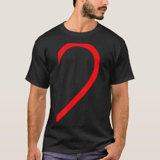 Liefde Halve Hart Rechterhand Zijkant T-shirt