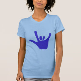 Liefde hand, gebarentaal in blauw, shirten t-shirt