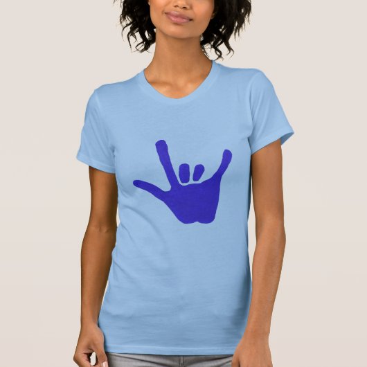 Liefde hand, gebarentaal in blauw, shirten t-shirt (Voorkant)
