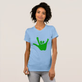Liefde hand, gebarentaal in groen, shirten t-shirt (Voorkant volledig)
