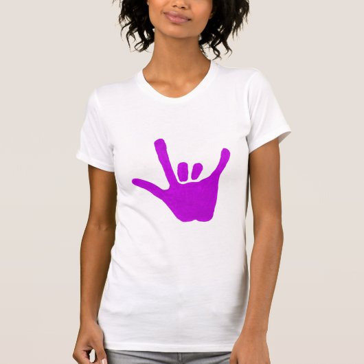 Liefde hand, gebarentaal in paars, shirten t-shirt (Voorkant)