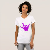 Liefde hand, gebarentaal in paars, shirten t-shirt (Voorkant volledig)