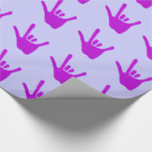 Liefde Hand Gebarentaal Paarse Verpakkingsdocument Cadeaupapier (Hoek)