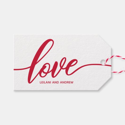 Liefde Hand Lettered Cadeaulabel (Voorkant (Horizontaal))