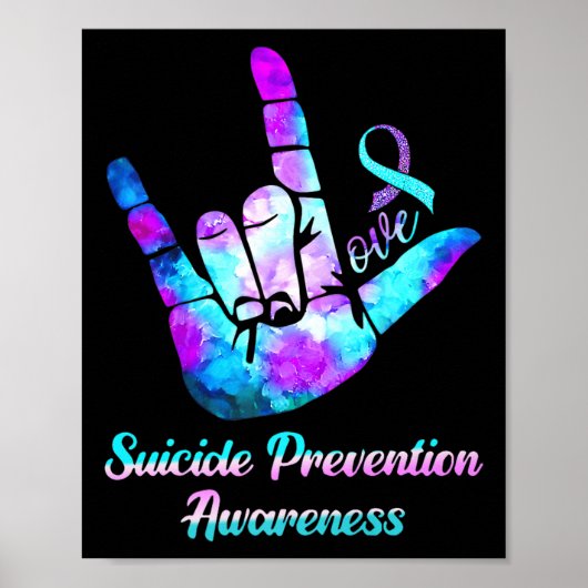 Liefde hand Sign Suicide Prevention Awareness Week Poster (Voorkant)