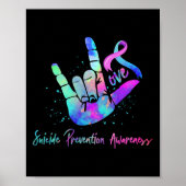 Liefde hand Sign Suicide Prevention Awareness Week Poster (Voorkant)