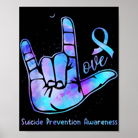 Liefde hand Sign Suicide Prevention Awareness Week Poster (Voorkant)