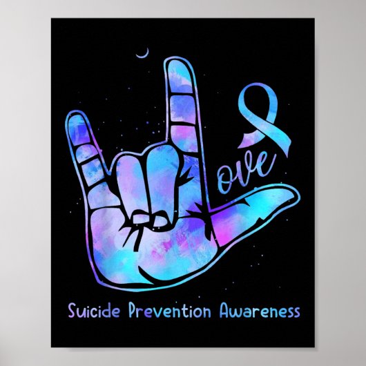 Liefde hand Sign Suicide Prevention Awareness Week Poster (Voorkant)