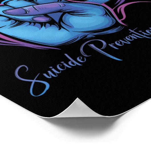 Liefde hand Sign Suicide Prevention Awareness Week Poster (Hoek)