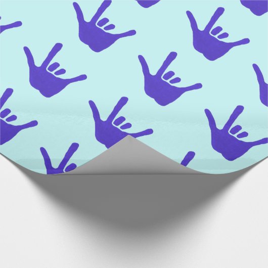 Liefde Hand Teken Taal Blauw Wrapping Papier (Hoek)