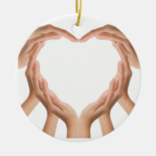 Liefde handen keramisch ornament