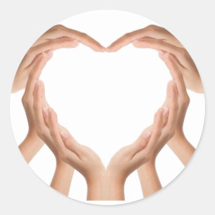 Liefde handen ronde sticker