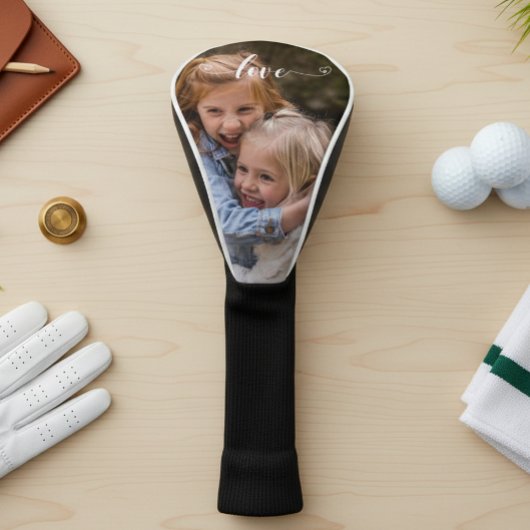 Liefde Handgeschreven Foto Sjabloon Cadeau Familie Golfheadcover