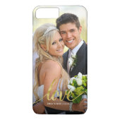 Liefde handgeschreven Gold Script Couples fotobede Case-Mate iPhone Case (Achterkant)