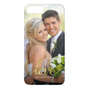Liefde handgeschreven Gold Script Couples fotobede Case-Mate iPhone Case