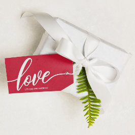 Liefde Handgeschreven Rood Cadeaulabel