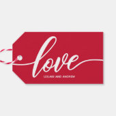Liefde Handgeschreven Rood Cadeaulabel (Achterkant Horizontaal)