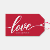 Liefde Handgeschreven Rood Cadeaulabel (Voorkant (Horizontaal))