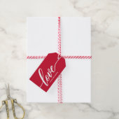 Liefde Handgeschreven Rood Cadeaulabel (Met Touw)