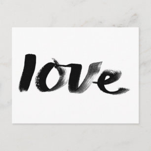 Liefde, handgeschreven, zwart-wit Briefkaart van K