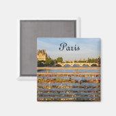 Liefde hanglocks op een brug in Parijs Magneet (Voorkant / Achterkant)