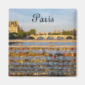 Liefde hanglocks op een brug in Parijs Magneet (Voorkant)