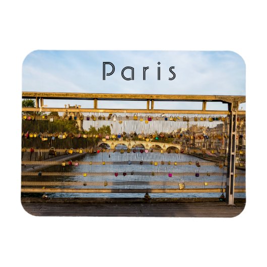 Liefde hanglocks op een brug in Parijs Magneet (Horizontaal)