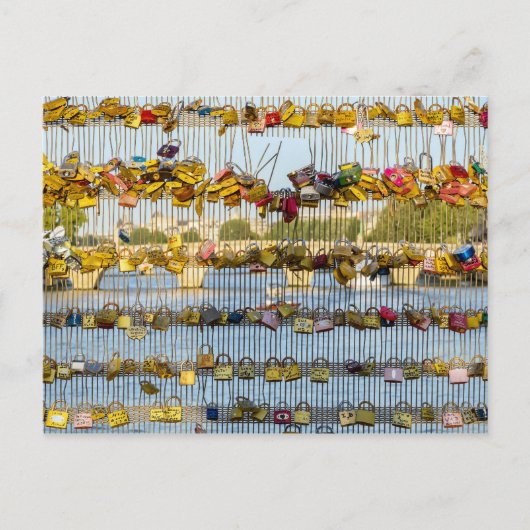 Liefde hanglocks op Pont de Solferino - Parijs, Fr Briefkaart (Voorkant)