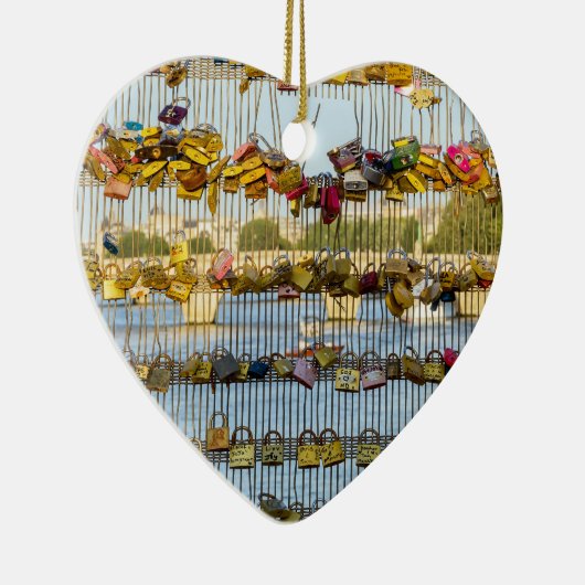 Liefde hanglocks op Pont de Solferino - Parijs, Fr Keramisch Ornament (Rechts)