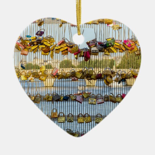 Liefde hanglocks op Pont de Solferino - Parijs, Fr Keramisch Ornament (Voorkant)