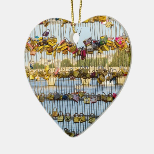 Liefde hanglocks op Pont de Solferino - Parijs, Fr Keramisch Ornament (Links)