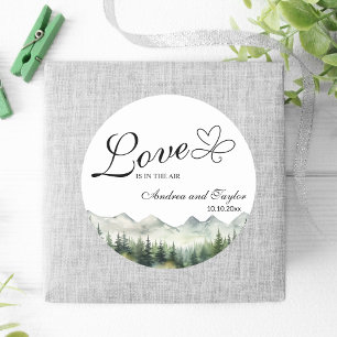 Liefde hangt in de lucht Elegante bruiloft Ronde Sticker