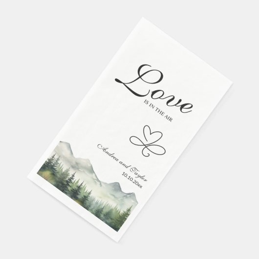 Liefde hangt in de lucht Elegante bruiloft Servet (Hoek)