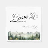 Liefde hangt in de lucht Elegante bruiloft Servet (Voorkant)