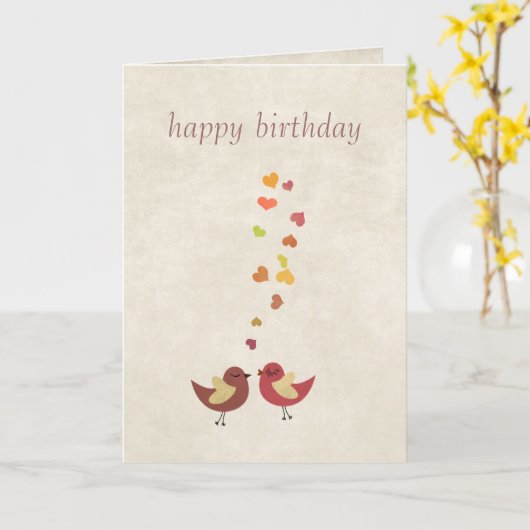 Liefde hangt in de lucht Happy Birthday Kaart (Gele Bloem)