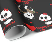 Liefde hangt rondom jou PANDA BEARS door LeahG Cadeaupapier (Rol Hoek)