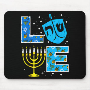 Liefde Hanukkah Dreidel Menorah Joods Chanukah Man Muismat