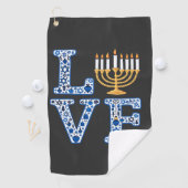 Liefde Hanukkah Joods Feest Menorah  Golfhanddoek (Insitu)