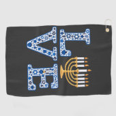 Liefde Hanukkah Joods Feest Menorah  Golfhanddoek (Horizontaal)
