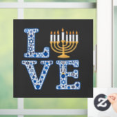 Liefde Hanukkah Joods Feest Menorah  Raamsticker (Huis)