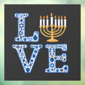 Liefde Hanukkah Joods Feest Menorah  Raamsticker (Vel 3)