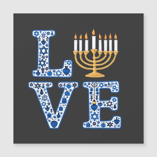 Liefde Hanukkah Joodse Feestdag Menora (Voorkant)