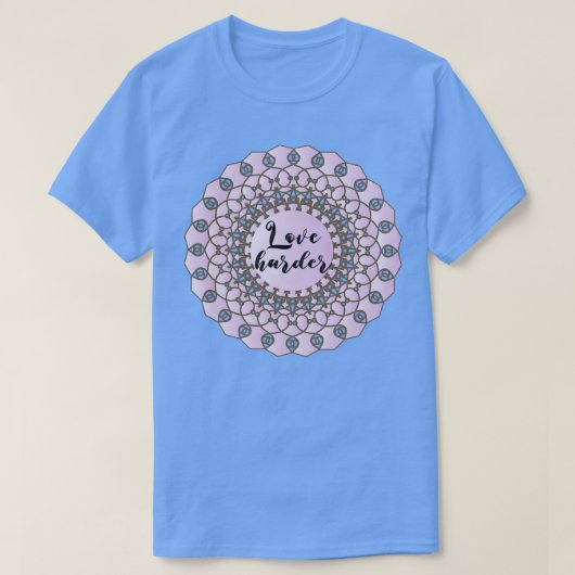 Liefde hardere paarse pastel bloemenmandala kunst t-shirt (Design voorkant)