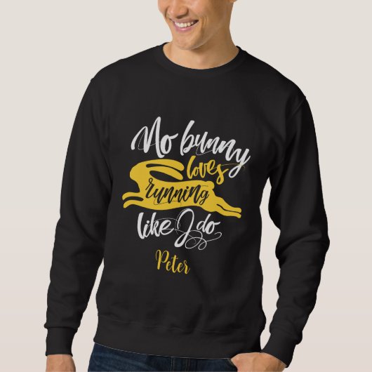 Liefde Hardlopen Grappig Geel Konijn Motivatie Typ Trui (Voorkant)