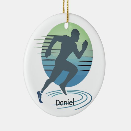 Liefde Hardlopen Marathon Competitieve Runner Cust Keramisch Ornament (Rechts)