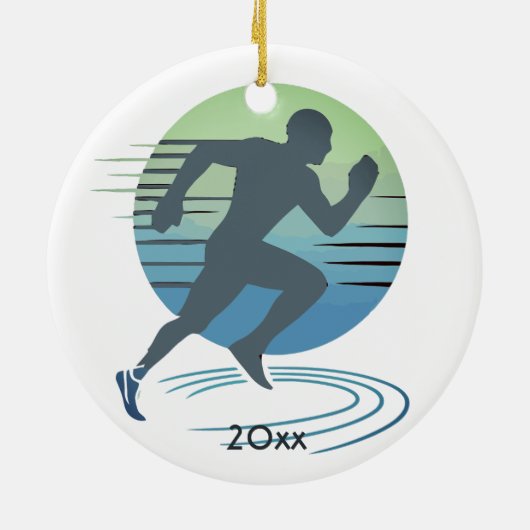 Liefde Hardlopen Marathon Competitieve Runner Cust Keramisch Ornament (Achterkant)