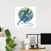 Liefde Hardlopen Marathon Competitieve Runner Cust Poster (Thuiskantoor)