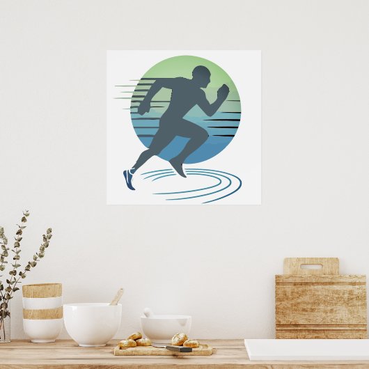 Liefde Hardlopen Marathon Competitieve Runner Cust Poster (Keuken)